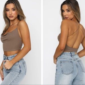 White Fox Boutique Crash the Party Crop Mocha